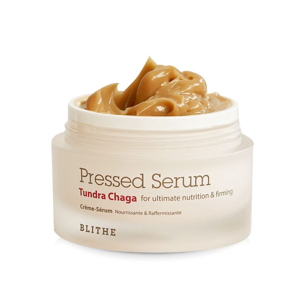 BLITHE Pressed Serum Tundra Chaga bottle illustrates lift-ready hydration and allure