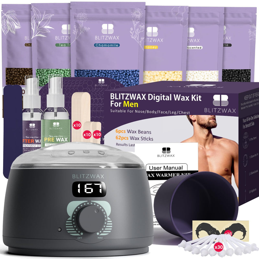 BLITZWAX back-nose-waxing-kit shown for at-home grooming and precise removal