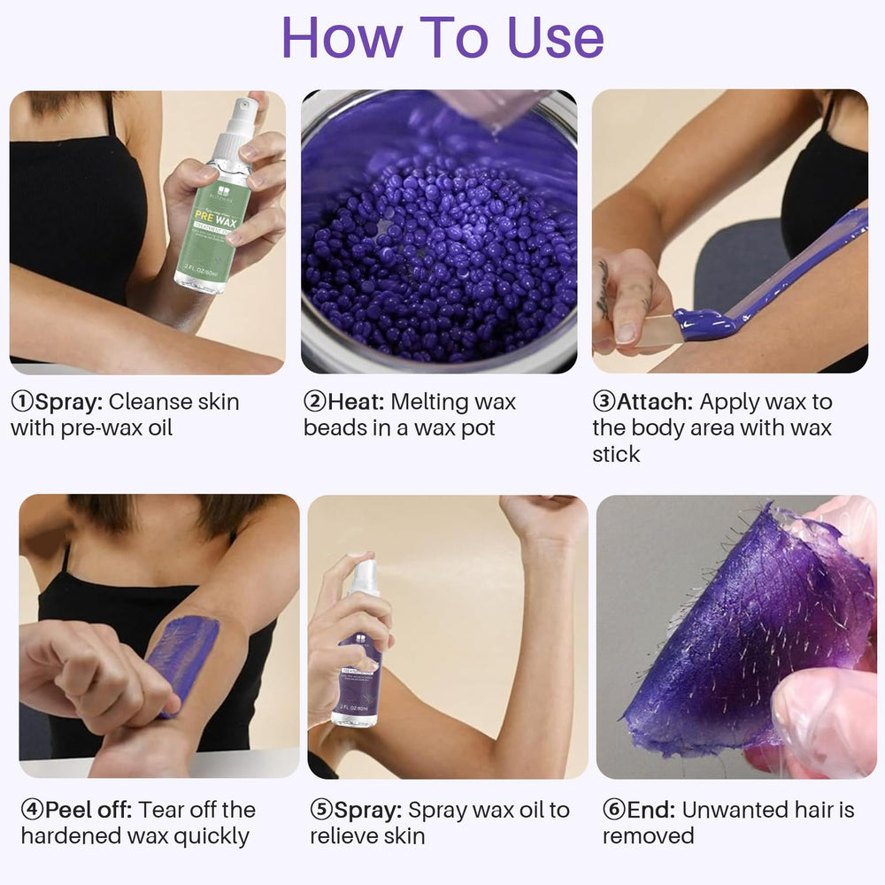 BLITZWAX body-area-versatility works on legs, arms, underarms, and bikini with one kit.