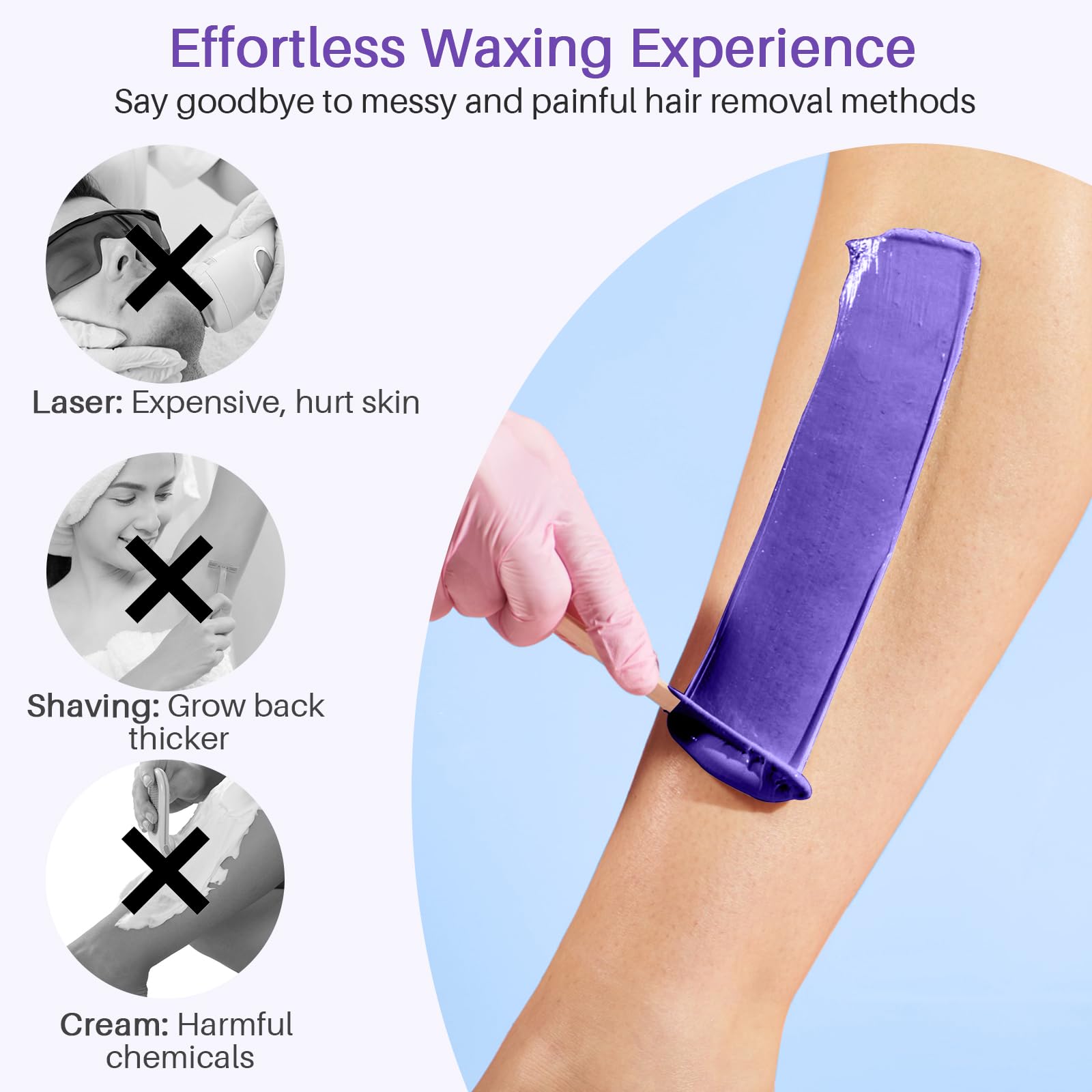 BLITZWAX brazilian-bikini-wax-application image shows comfortable at-home waxing.