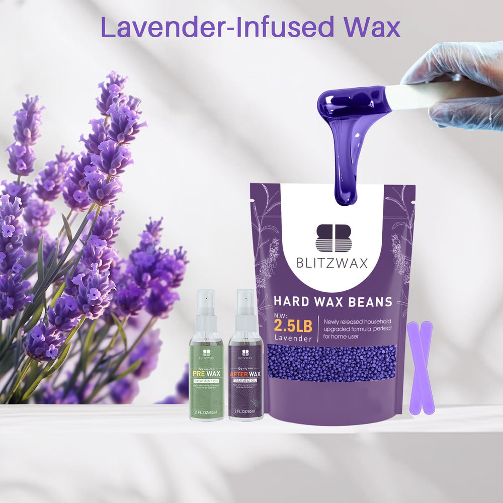 BLITZWAX facial bikini and body waxing ready kit in use
