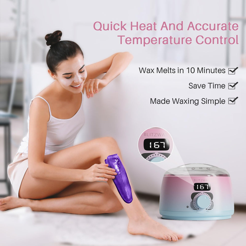 BLITZWAX hard wax warmer in use for quick grooming sessions