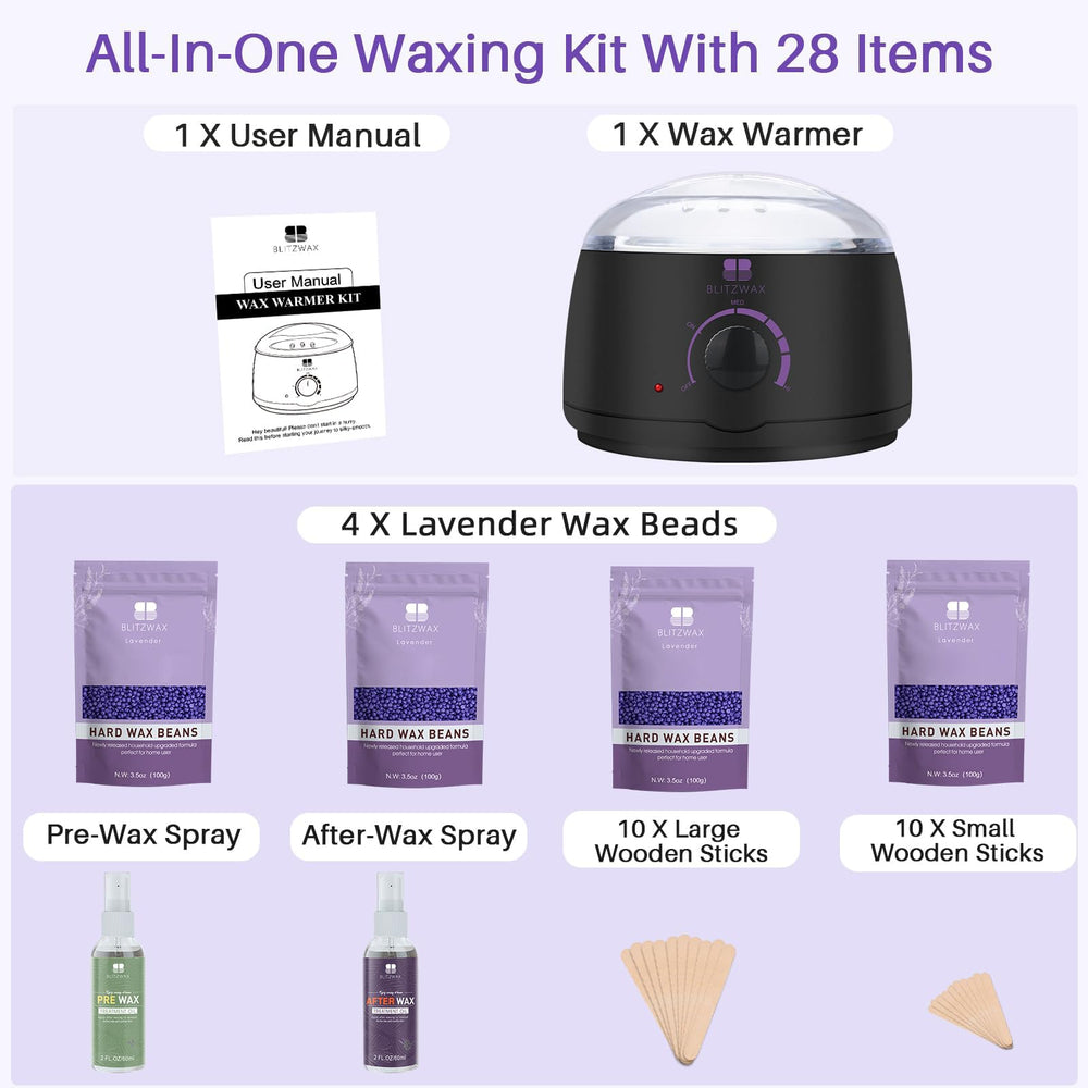BLITZWAX large wax sticks help efficient hair removal on bigger areas.