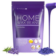 BLITZWAX Lavender hard wax beads 1lb package for at-home removal.