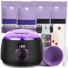BLITZWAX Brazilian waxing kit LED display shows precise temperature for controlled heat.