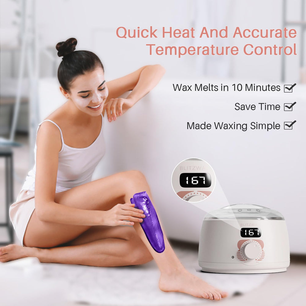 BLITZWAX rose quartz wax warmer with digital display for quick waxing