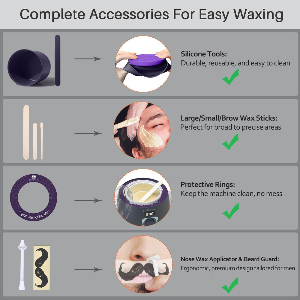 BLITZWAX silicone bowl and spatula for mess-free waxing prep