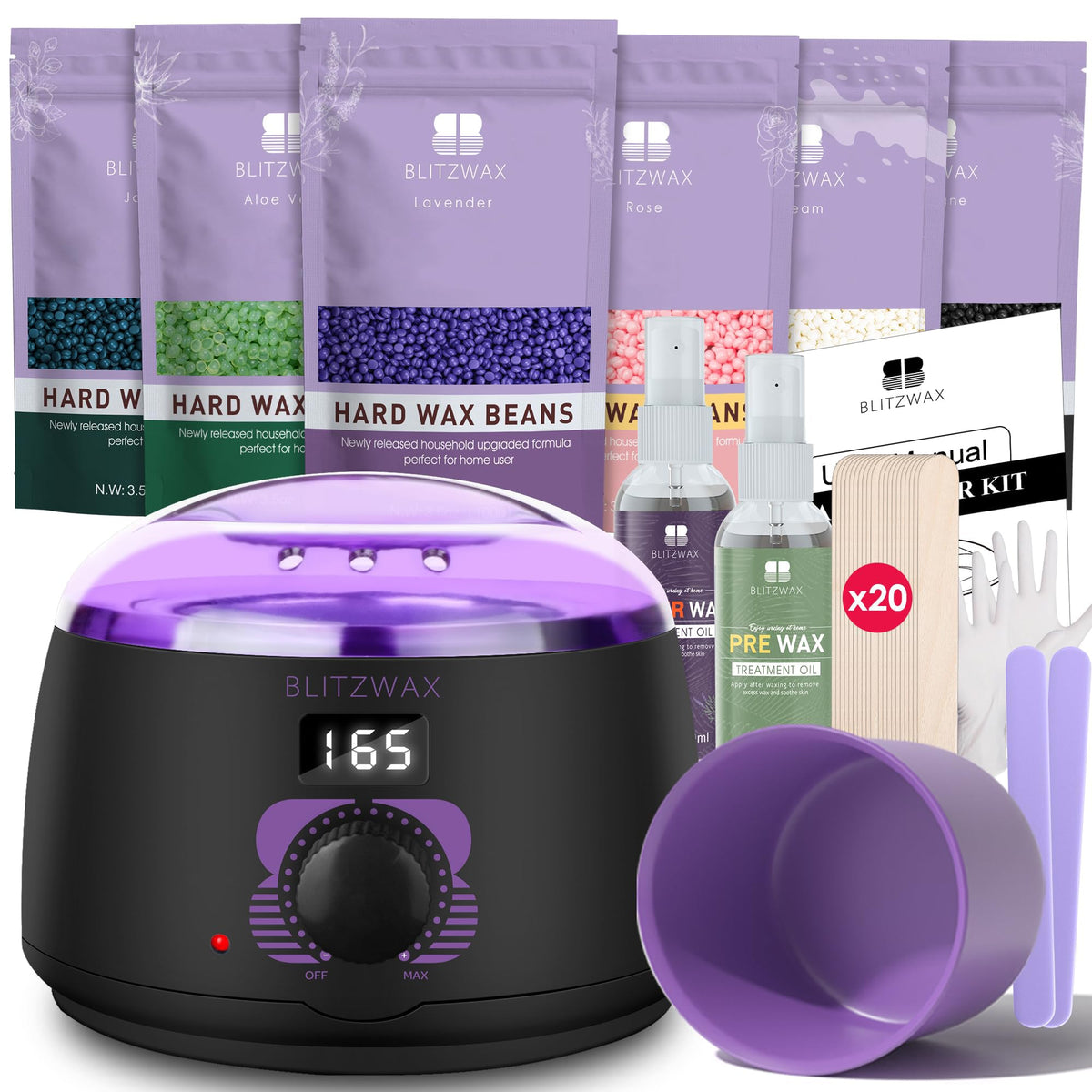 BLITZWAX wax kit Brazilian bikini provides at-home hair removal with salon-like results.