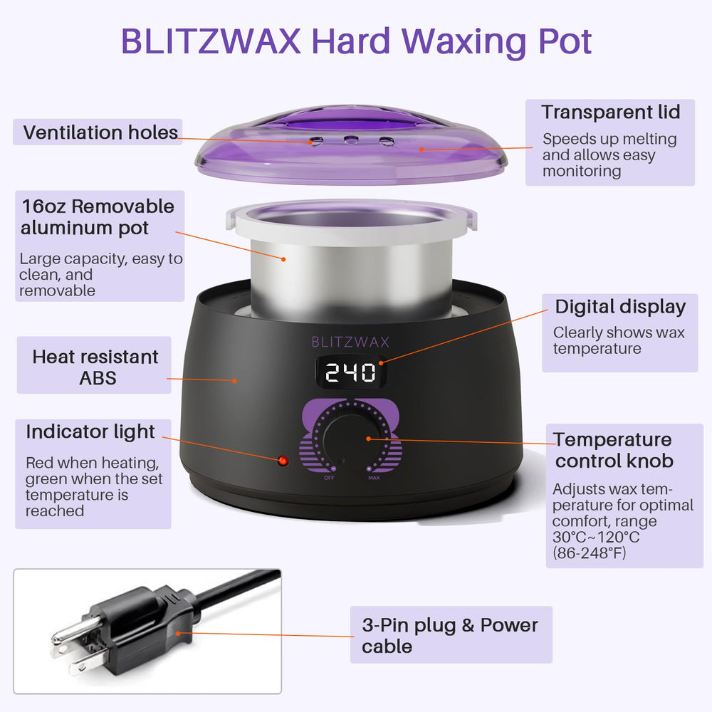 BLITZWAX wax warmer unit highlights value as a cost-effective home waxing solution.