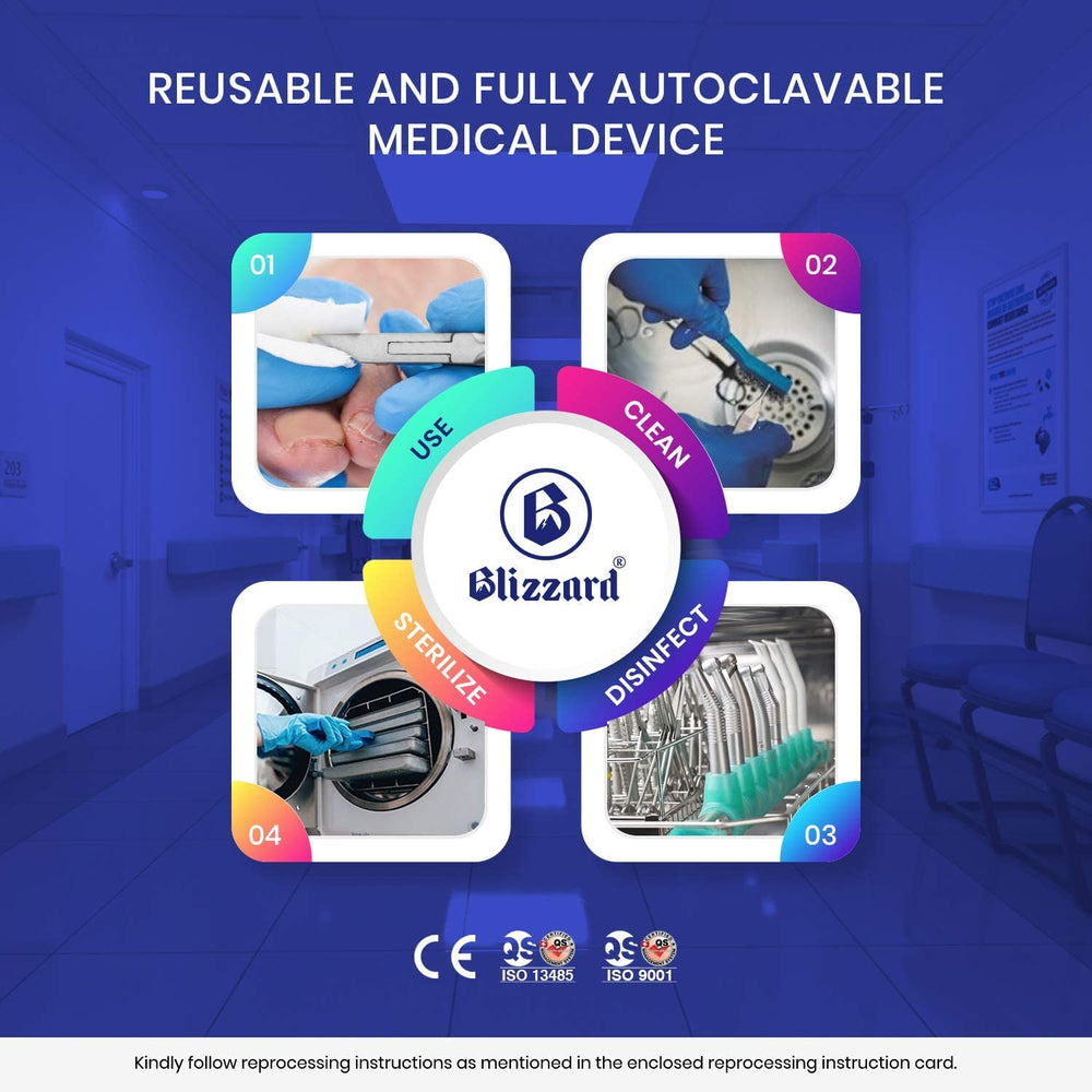Blizzard toenail clippers autoclavable design for hygienic reuse