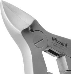 Blizzard toenail clippers concave blades in action for thick nails