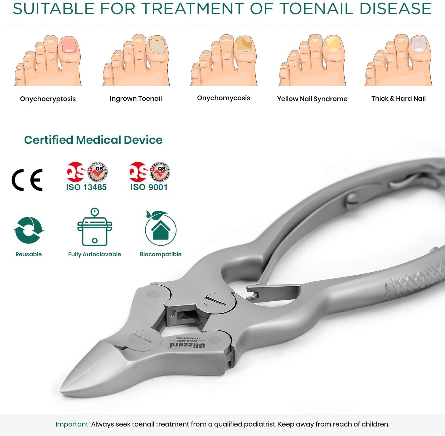 Blizzard toenail clippers safety lock engaged for secure storage