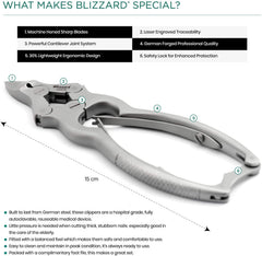 Blizzard toenail clippers spring barrel design enables smooth cutting
