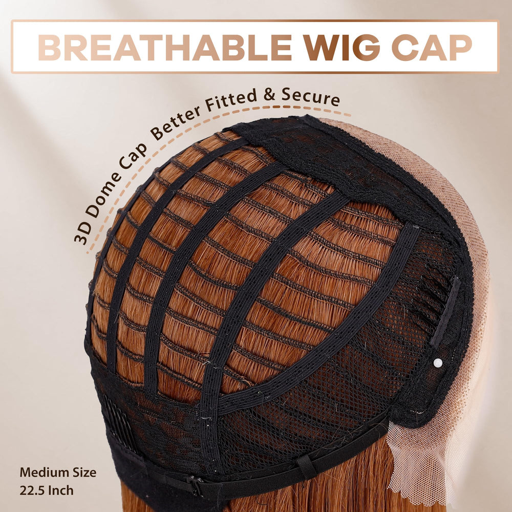 BLL Honey Blonde Wig breathable 3D dome cap for all-day comfort.