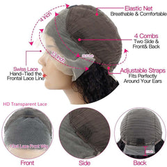 Blockice Pixie Cut Wig glueless cap with adjustable strap for secure wear.