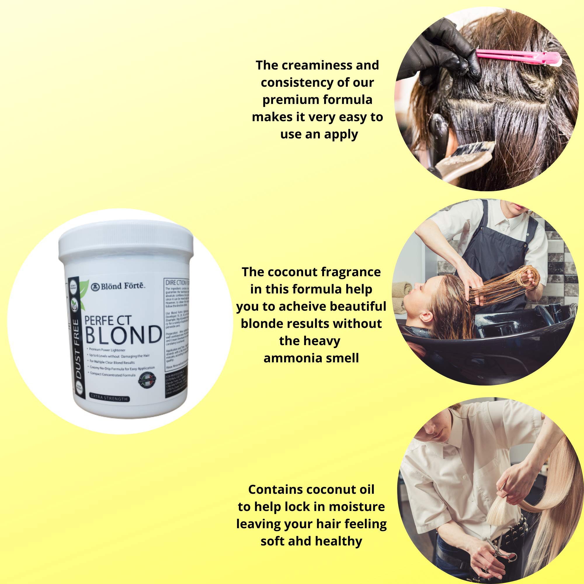 Coconut-keratin oil in Blond Forte Perfect Blond supports moisture and shine