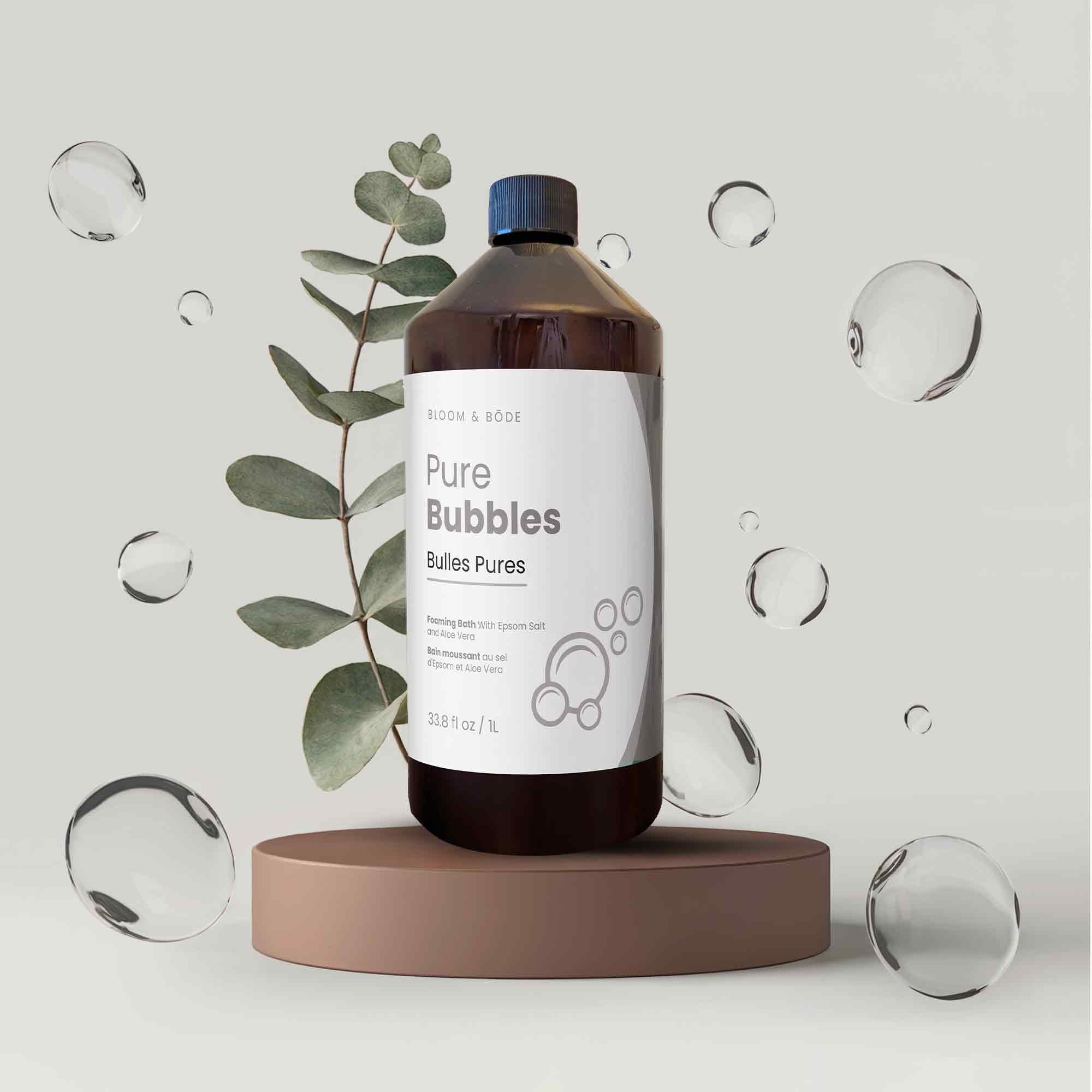 Bloom & Bōde premium bath bottle emphasizing luxury, quality, and gentle care