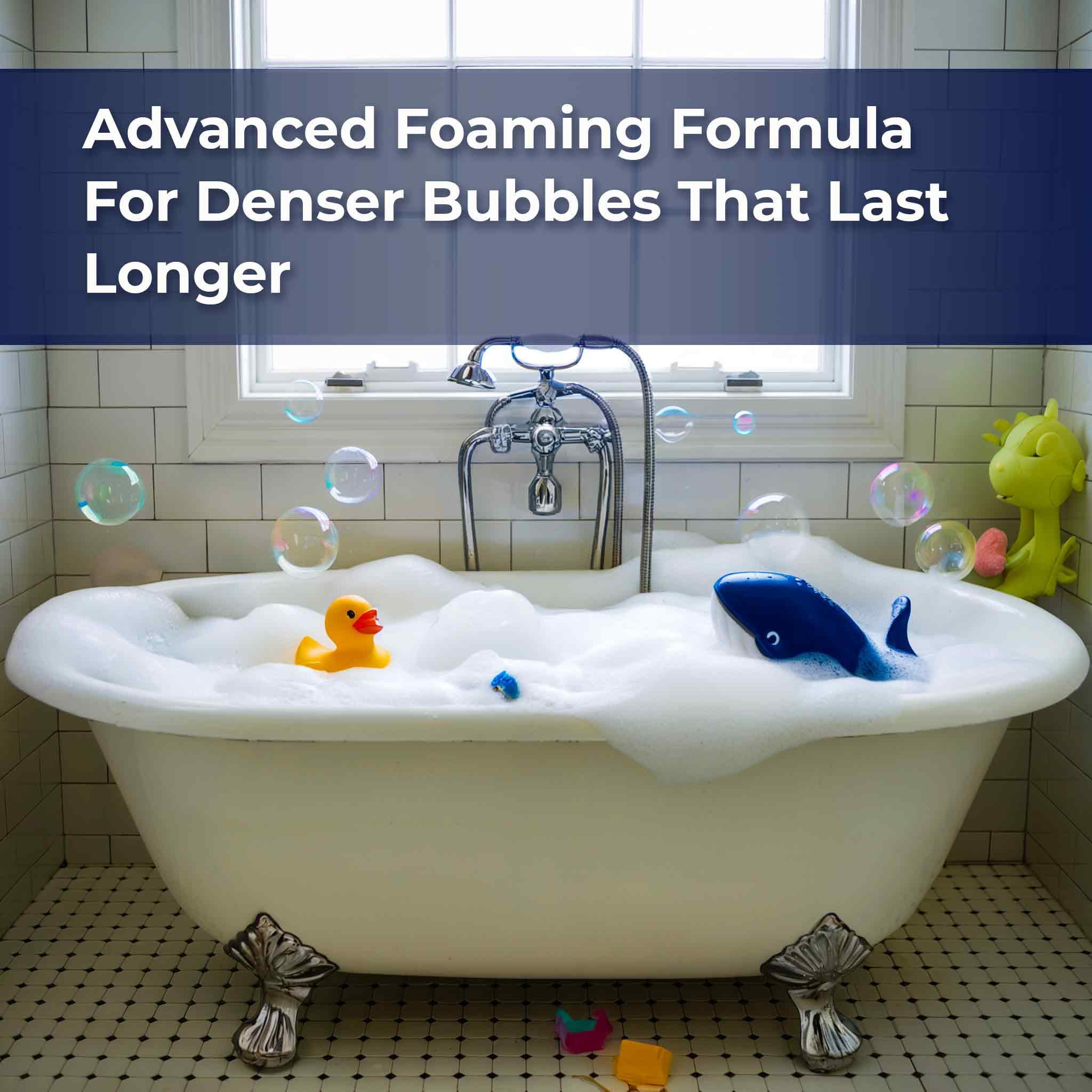Bloom & Bōde Pure Bubbles foaming bath pour with rich, lasting foam for a luxurious soak