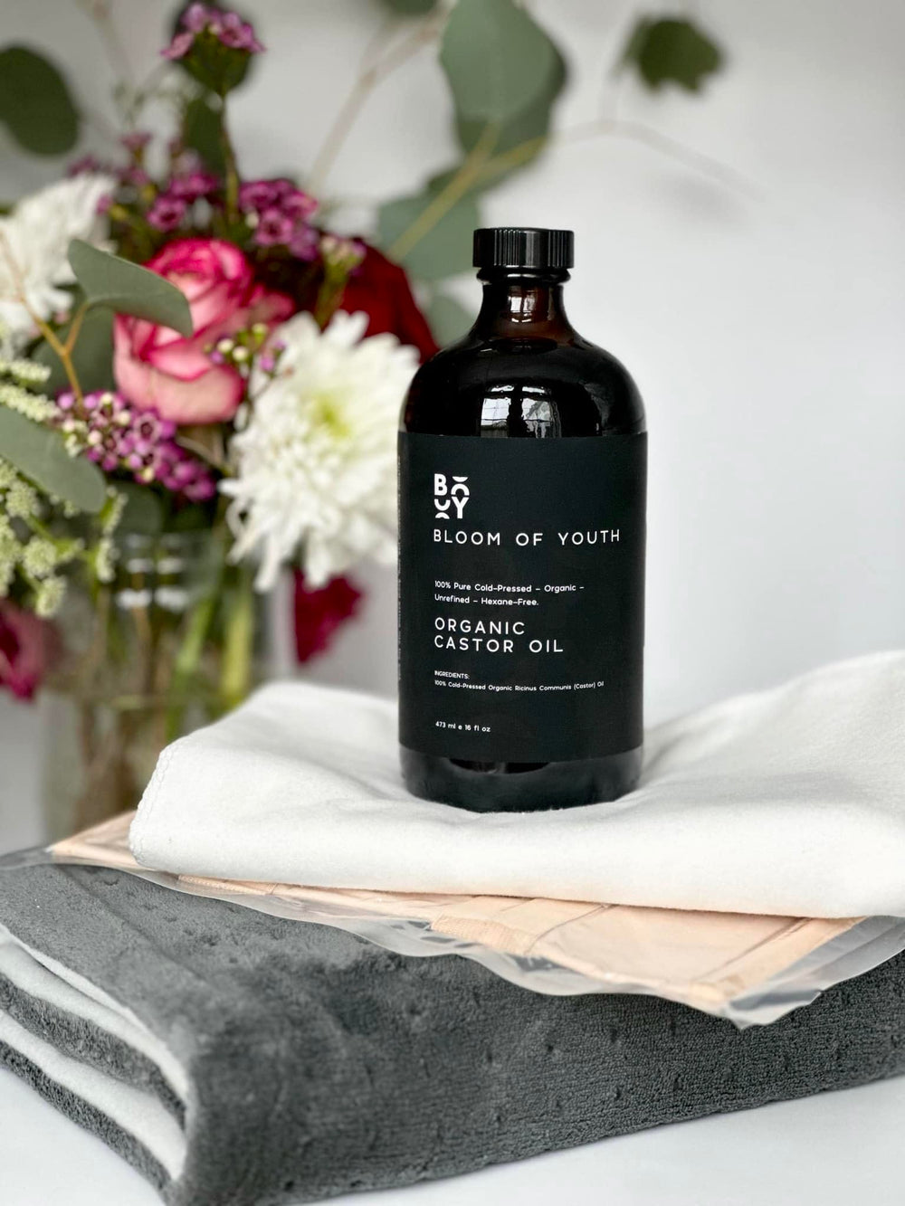 Pump-enabled Bloom of Youth castor oil for precise application
