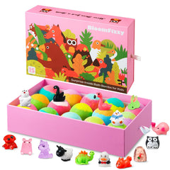 BloomFizzy jungle bathbomb set packaging showcases vibrant colors and kid-friendly gift appeal.