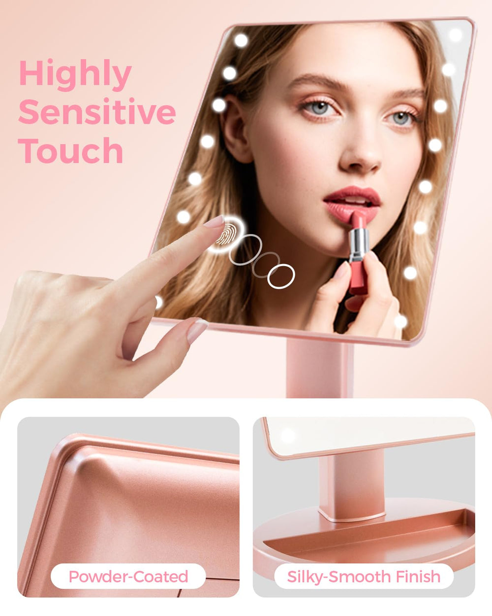 BLOOMINIQUE 180-degree rotation and storage tray organize cosmetics