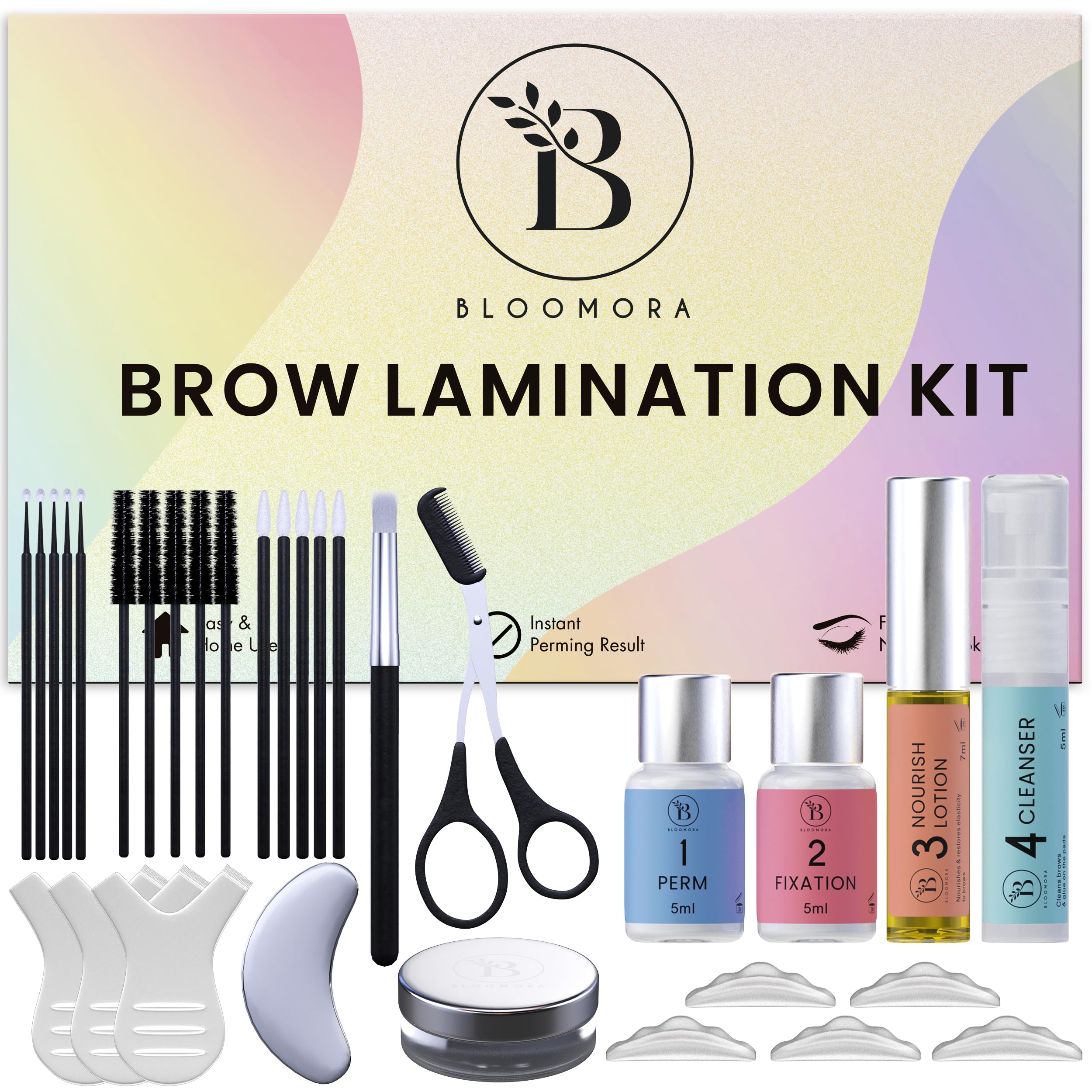 BLOOMORA Eyebrow Lamination Kit box ideal at-home brow lift setup for quick shaping