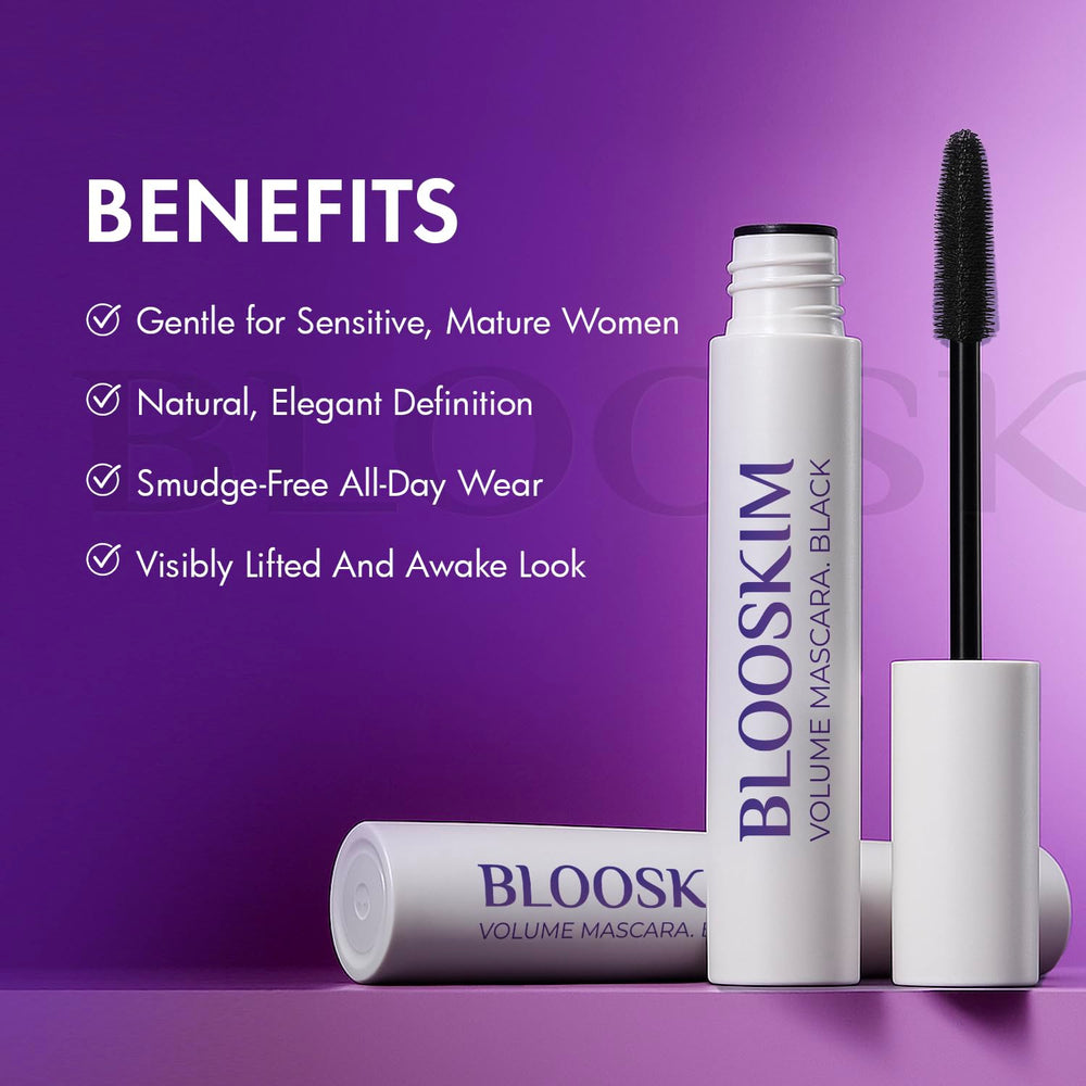 Blooskim Mascara formula swatches reveal rich black shade for definition
