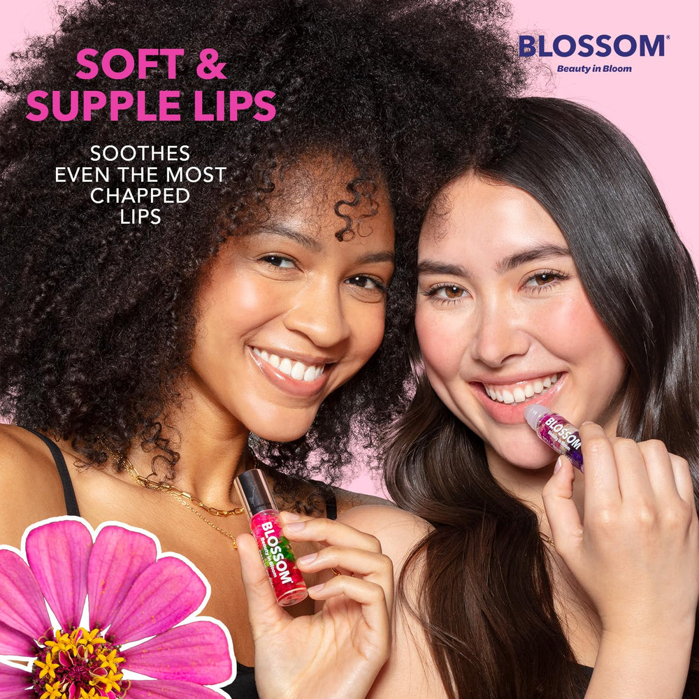 Blossom Roll-On Lip Gloss mini set packaging emphasizes gift-ready design.