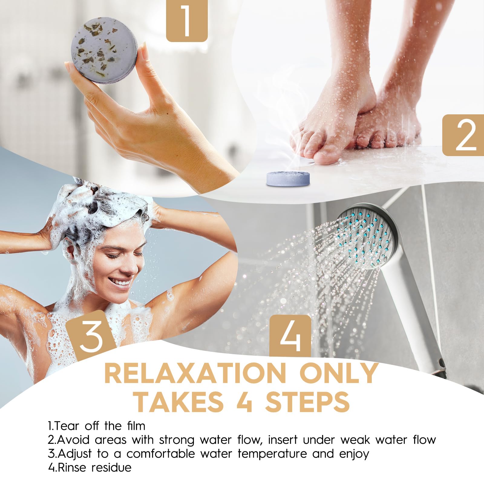 BLRIET shower steamers close-up highlighting natural ingredients and perfumer crafted blends.
