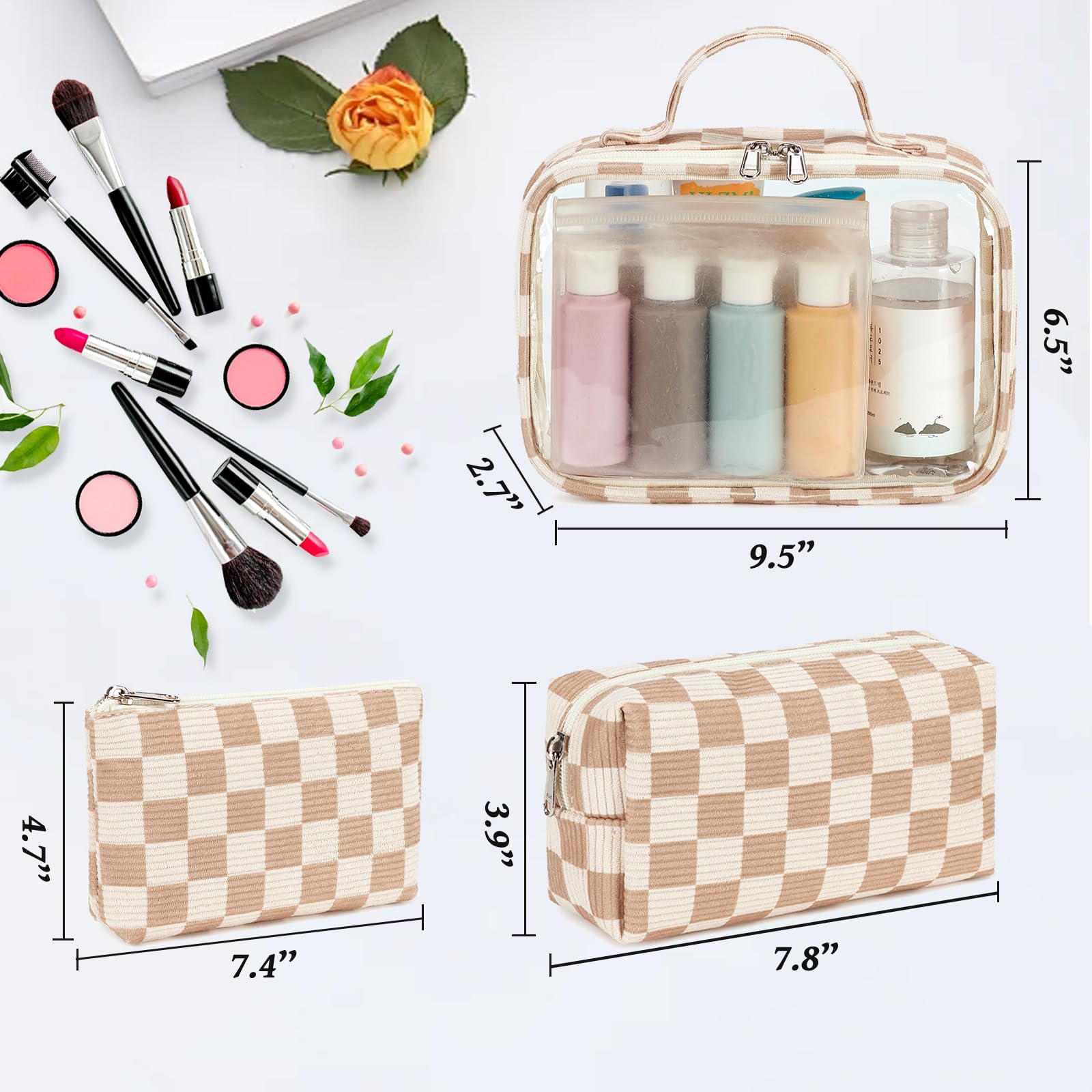 Bluboon small quilted cosmetic purse compact storage for daily essentials.