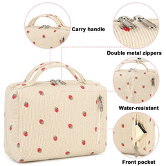 Bluboon makeup bag zipper detail secure closure for travel