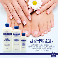 Blue Cross Cuticle Remover application demo illustrating instant softening.