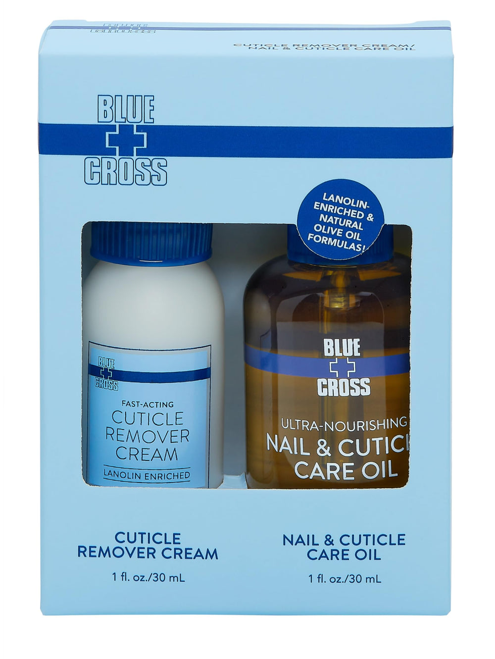Blue Cross Cuticle Remover Cream 1oz in a smooth texture for quick cuticle care.