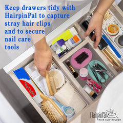 Blue Feather HairpinPal travel compact tray ready for on-the-go styling