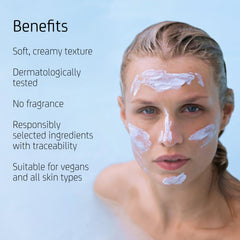 Blue Lagoon Face Mask application shot demonstrates easy at-home spa routine.