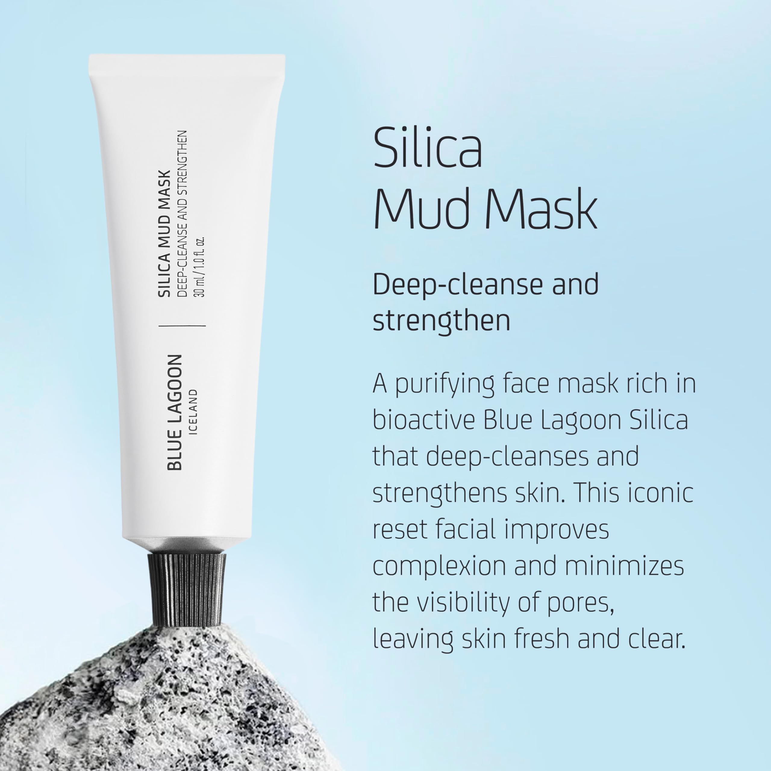 Blue Lagoon Seawater minerals image implies barrier support and moisture balance.
