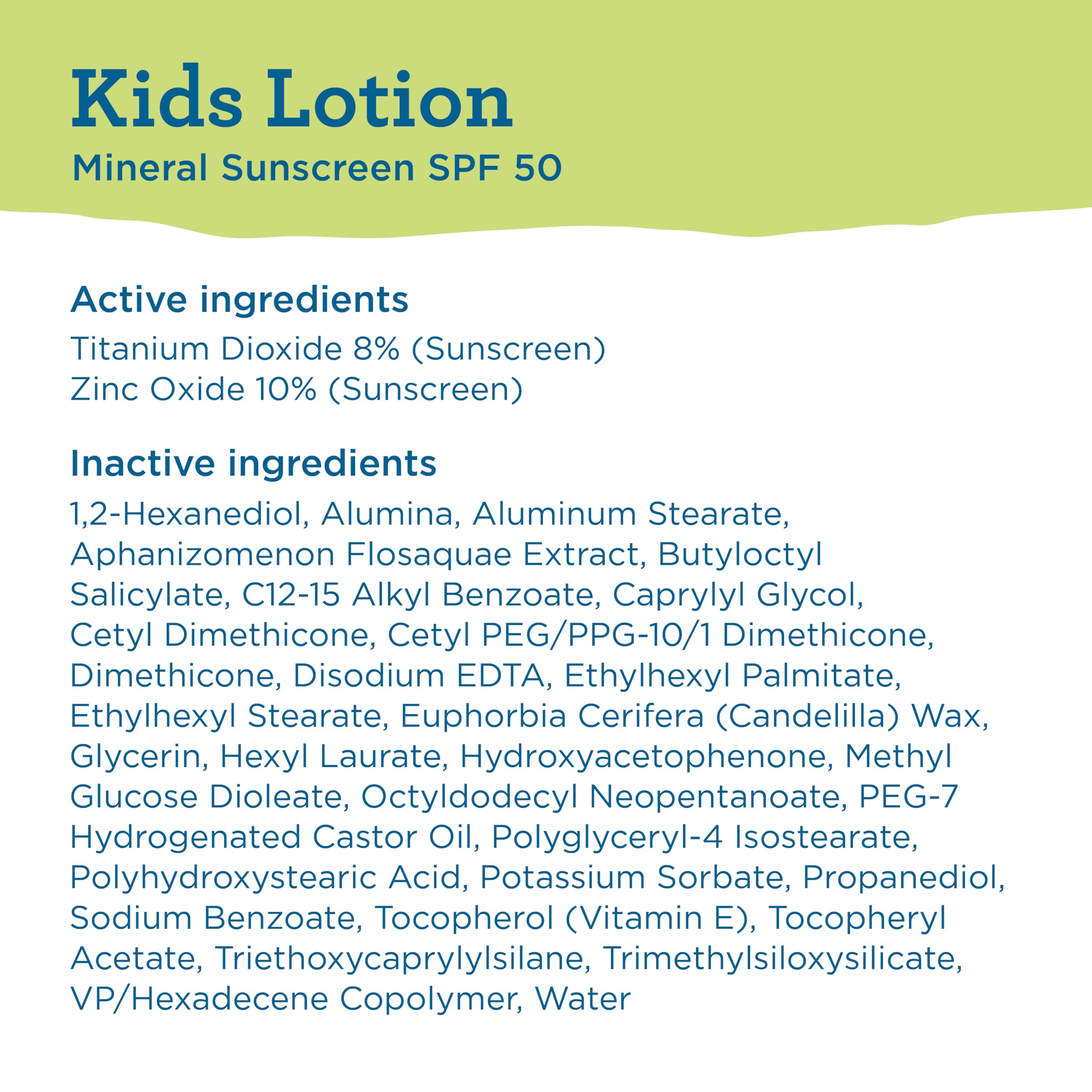 Blue Lizard Kids Mineral SPF 50 daily use lotion protects active kids.
