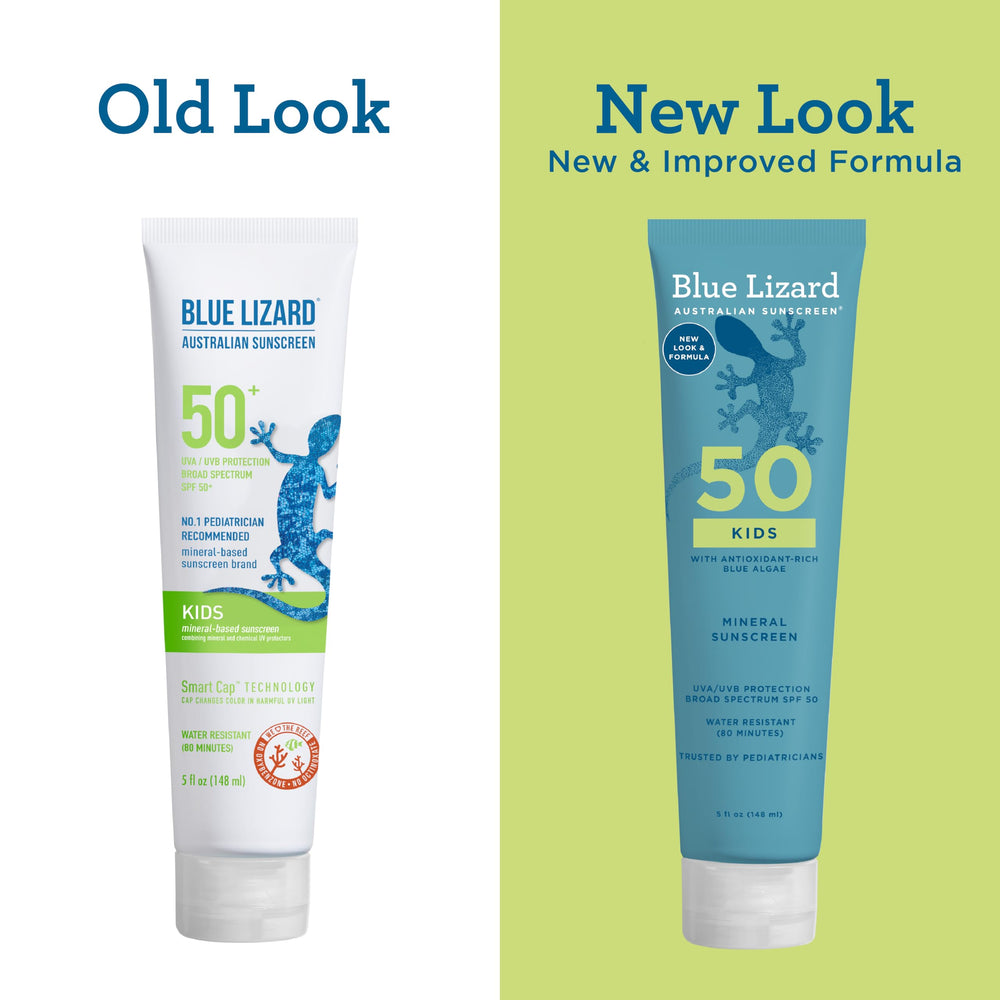 Blue Lizard Kids Mineral SPF 50 reef-friendly formula protects fragile ecosystems.