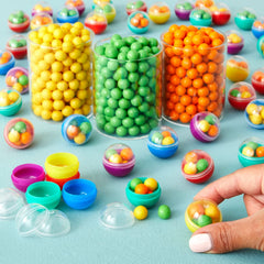 Blue Panda 1-inch gumball capsule opened for quick contents access.