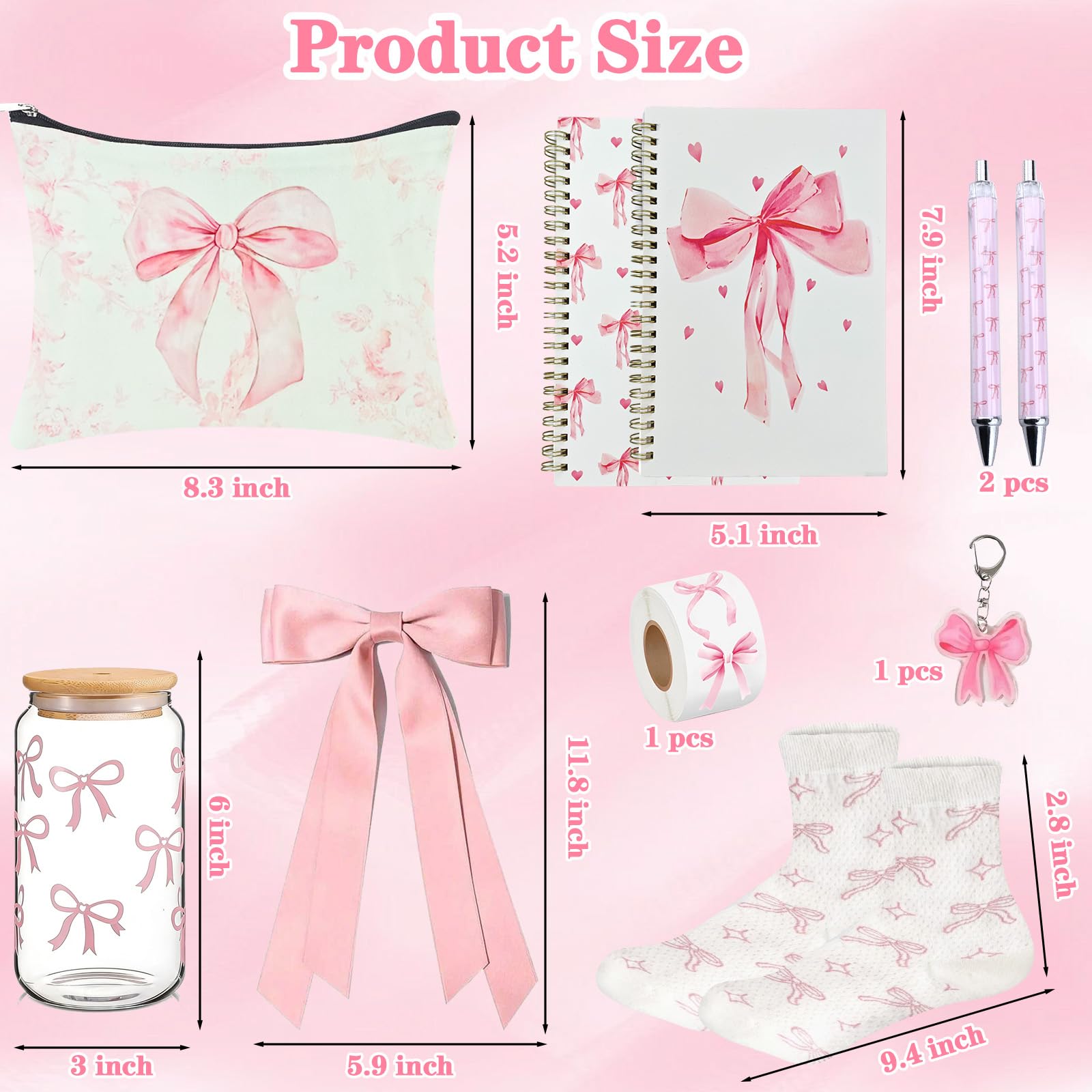 BlueRaying Coquette pink bow socks offer comfortable wear for all-day daily activities.