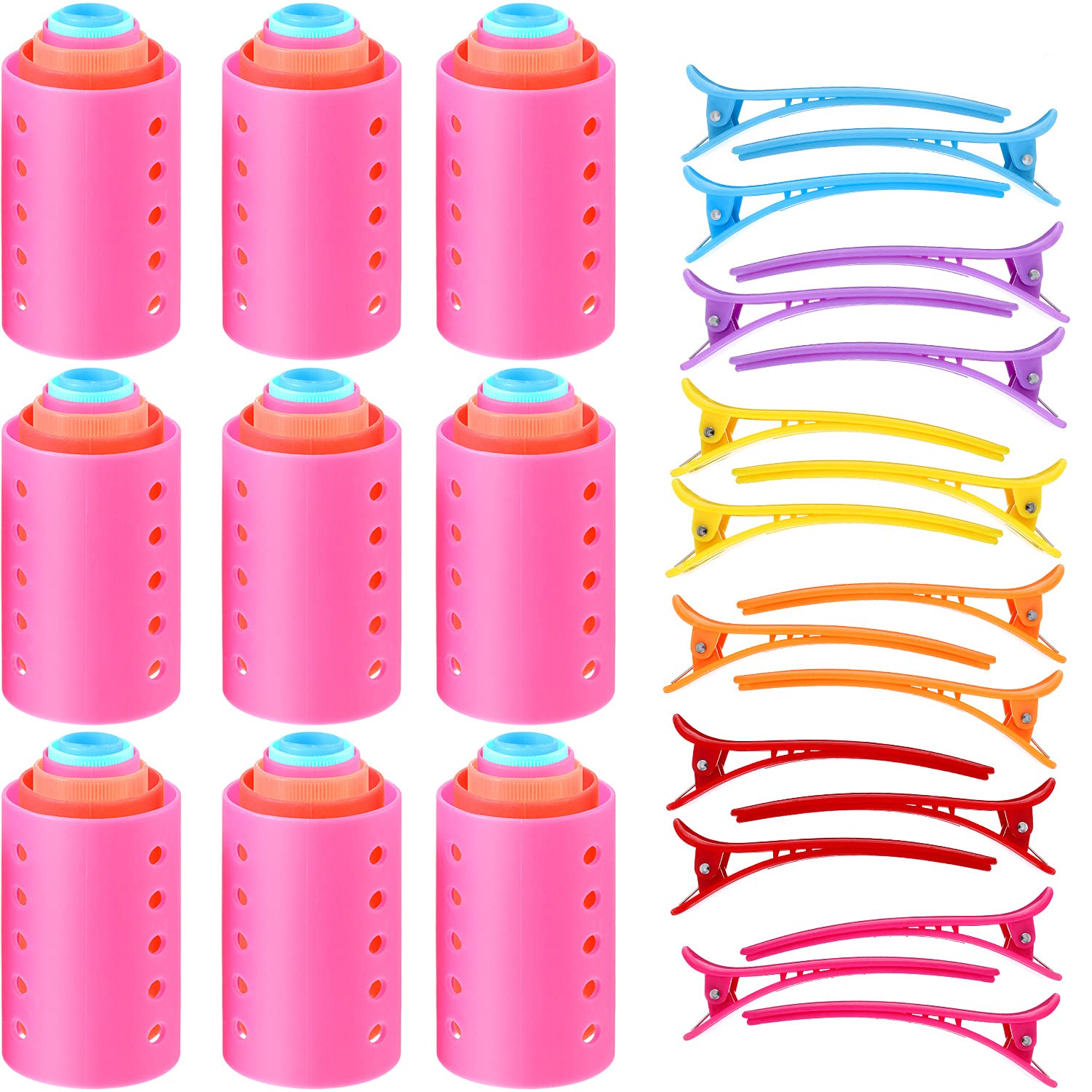 Blulu 72-piece magnetic rollers set shown in packaging for organized styling options