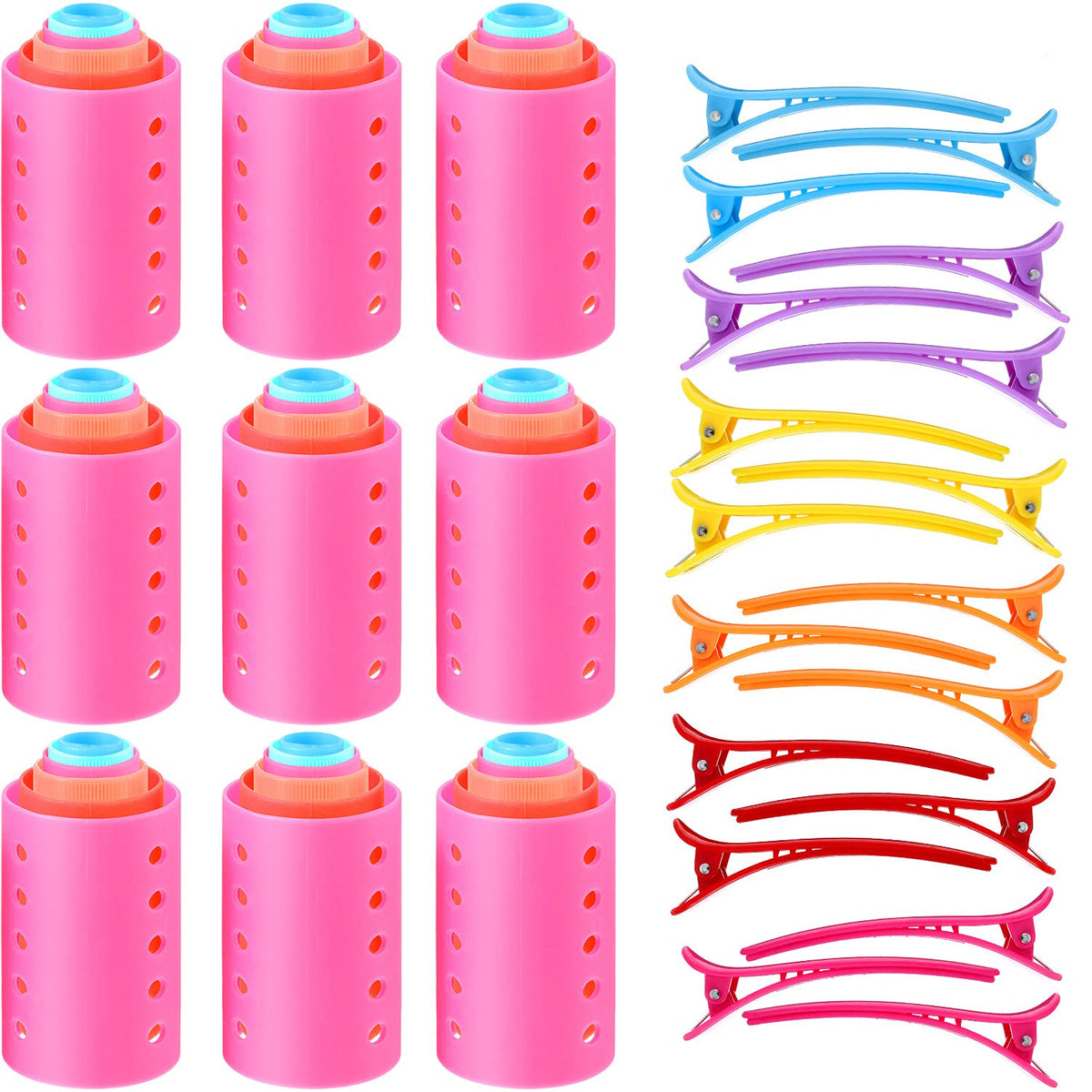 Blulu 72-piece magnetic rollers set shown in packaging for organized styling options