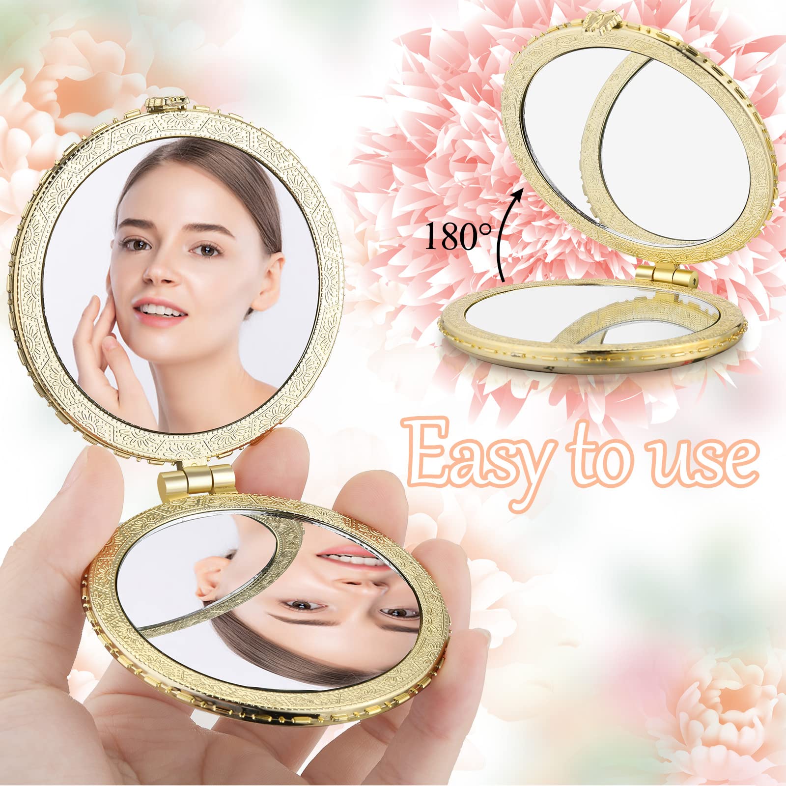 Blulu compact mirror with protective film, ready to use after removal for daily use