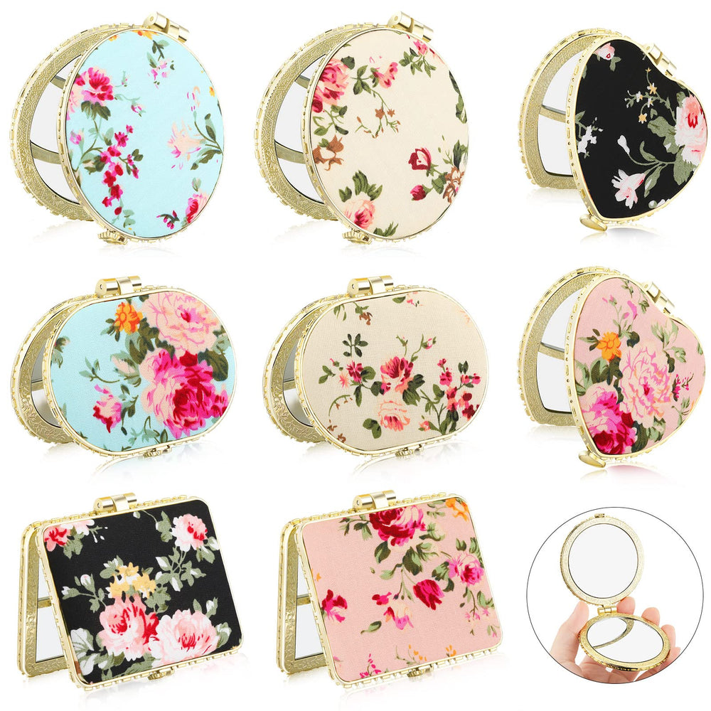Blulu compact mirror rectangle with floral design, ideal for quick makeup checks on the go