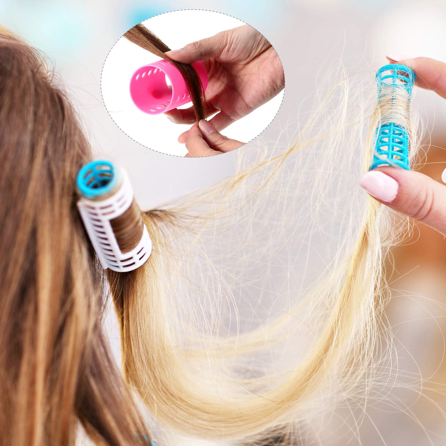 Blulu rollers used to lift bangs for a soft, natural frame