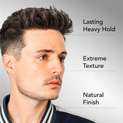 BluMaan Heavy Hold Clay dry-hair-application guides strong hold from a clean base.