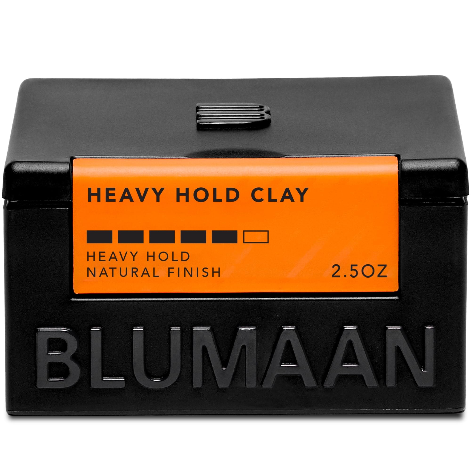 BluMaan Heavy Hold Clay packaging shows premium styling product for strong textured styling.