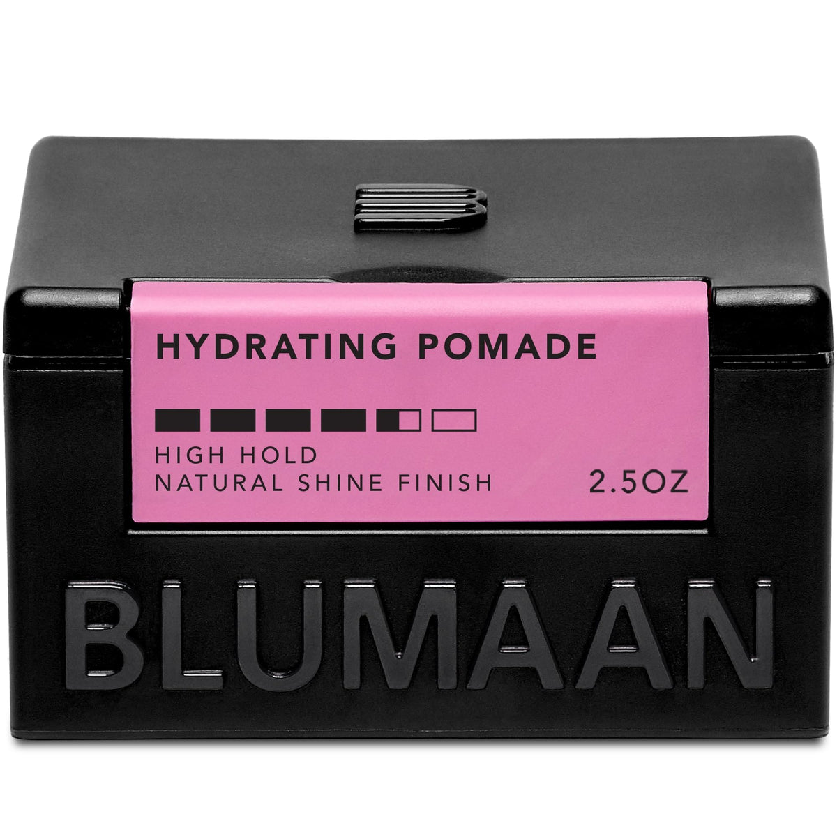BluMaan Hydrating Pomade low-shine jar enables versatile styling and easy washout.