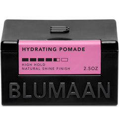 BluMaan Hydrating Pomade low-shine jar enables versatile styling and easy washout.