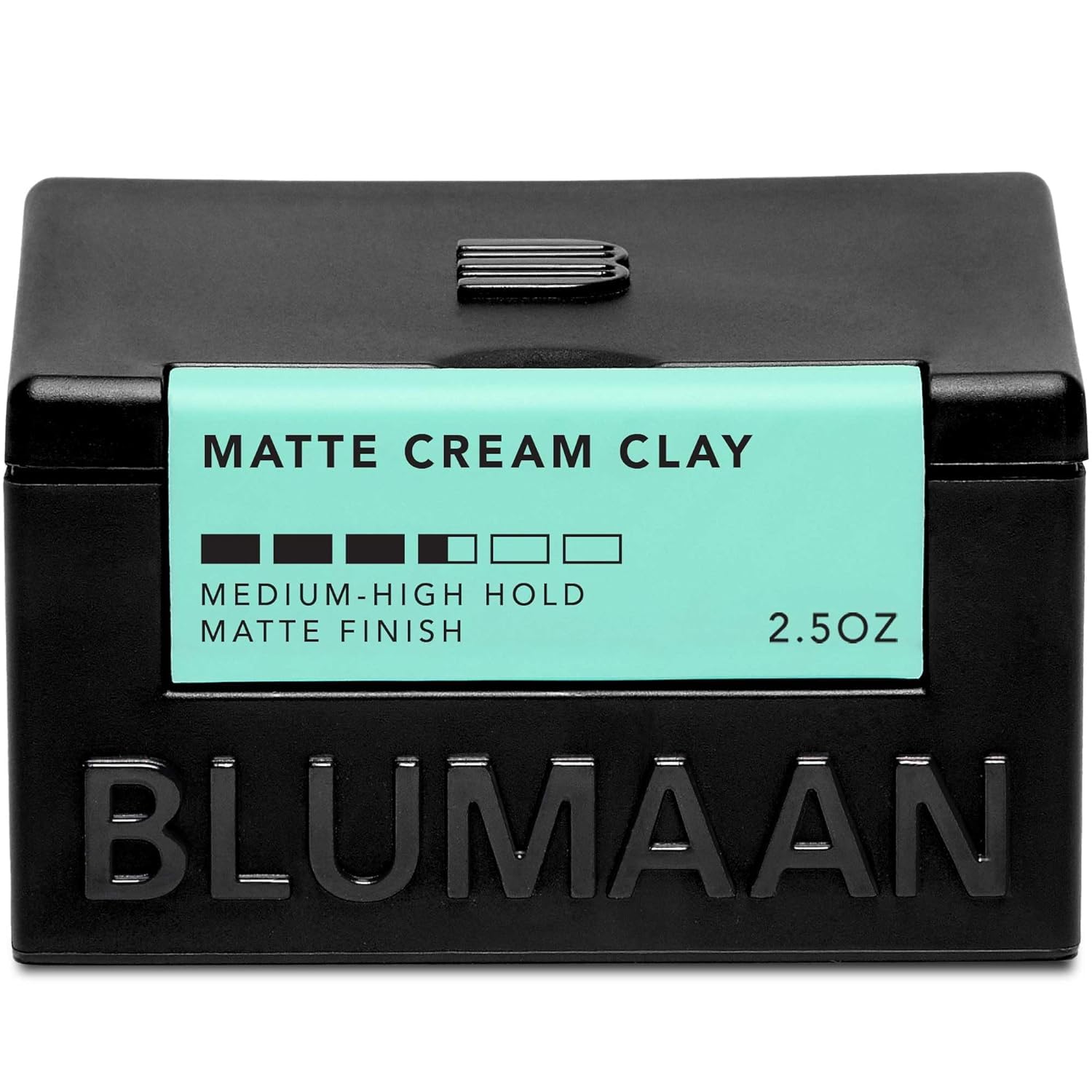 BluMaan Matte Cream Clay jar close-up with natural matte finish